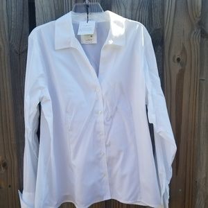 Calvin Klein Women's White 18W Blouse Long Slee